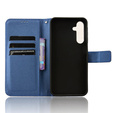 Cu clapetă pentru Samsung Galaxy M55 5G, Wallet Smart Magnet, albastru