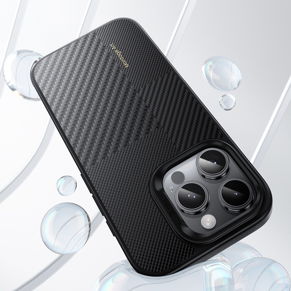 Carcasa BENKS Kevlar pentru iPhone 16 Pro, pentru MagSafe, Carbon Fiber, negru