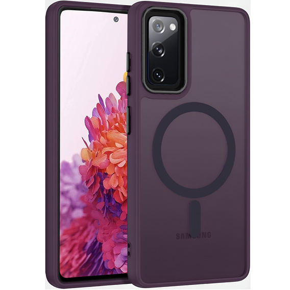 Husă pentru Samsung Galaxy S20 FE, pentru MagSafe, ERBORD Matt Case, violet închis + sticlă pentru ecran