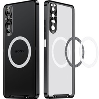 Huse pentru Sony Xperia 1 V, CamShield MagSafe, transparent / negru