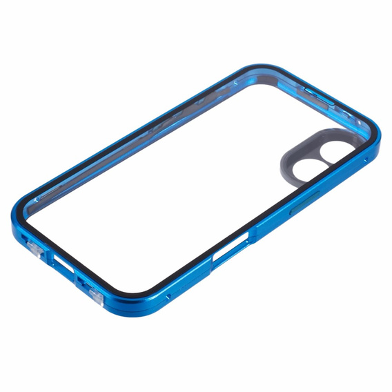Husa pentru iPhone 16, Magnetic Dual Glass, albastru