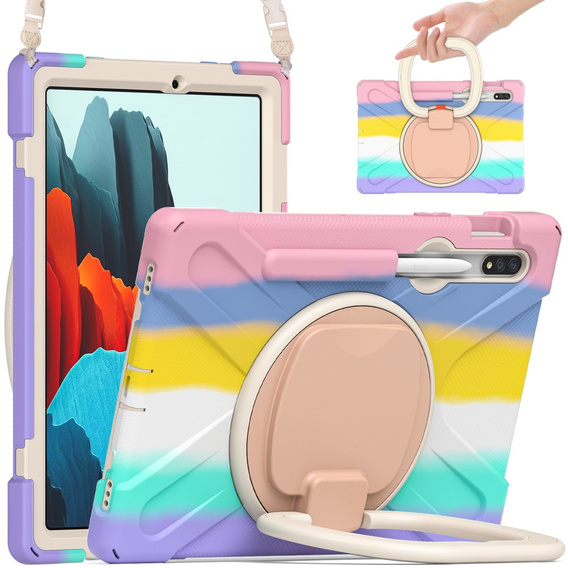 Husă pentru Samsung Galaxy Tab S9 FE / S9 / S9 / S8 / Tab S7, blindată, rotativă 360, colorată