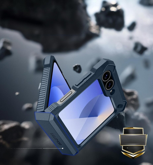Husa blindată pentru Samsung Galaxy Z Flip7 FE / Z Flip6, Dexnor Clip Holder, albastru închis