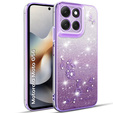Husă pentru Motorola Moto G56 5G, Glitter Flower, violet