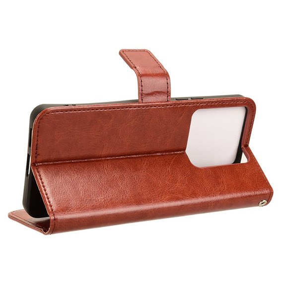 Cu clapetă pentru Xiaomi Redmi Note 13 Pro 5G, Crazy Horse Wallet, maro