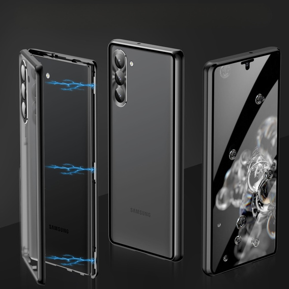 Husa pentru Samsung Galaxy S23 Plus, Magnetic Dual Glass, negru