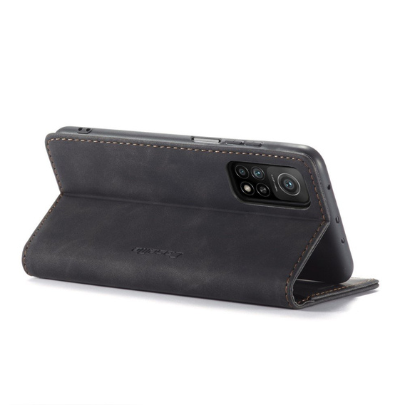 Husa CASEME pentru Xiaomi Mi 10T 5G / Mi 10T Pro 5G, Leather Wallet Case, negru