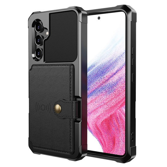 Husa pentru Samsung Galaxy A54 5G, Card Holder Kickstand, negru