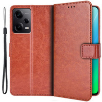 Cu clapetă pentru Xiaomi Redmi Note 12 Pro+ 5G, Crazy Horse Wallet, maro