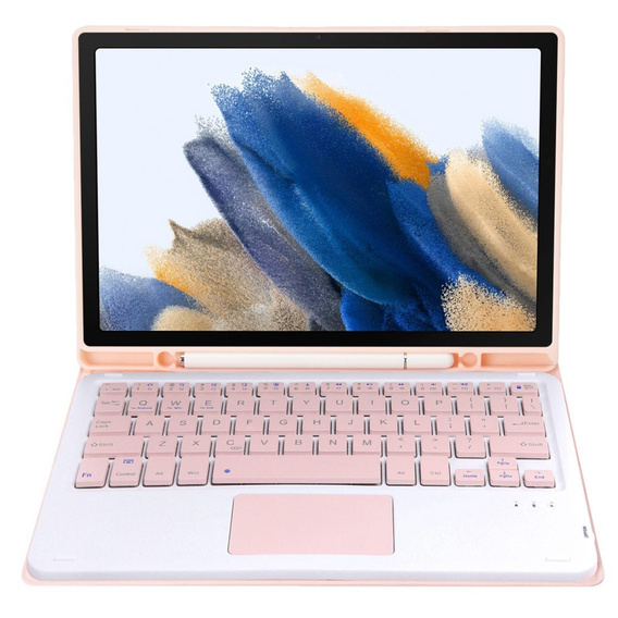 Carcasă + tastatură Samsung Galaxy Tab A8 10.5 X200 / X205, Touchpad, roz rose gold