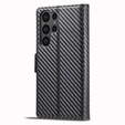 Cu clapetă pentru Samsung Galaxy S24 Ultra, Carbon LC.IMEEKE, negru