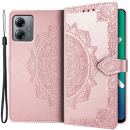 Cu clapetă pentru Motorola Moto G14, Mandala, roz rose gold