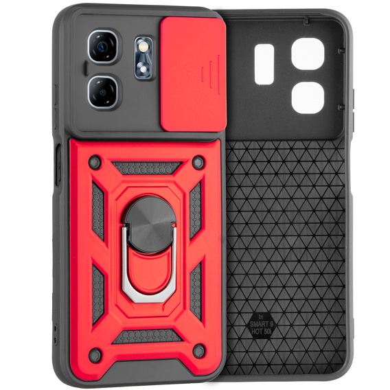 Husă blindată pentru Infinix Hot 50i 4G, CamShield Slide, roșu