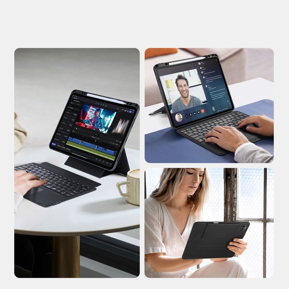 Husă pentru tastatură pentru Apple iPad Pro 13" 7th gen 2024, Dux Ducis DK Series, negru