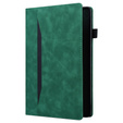 Husă pentru Samsung Galaxy Tab S10 FE+ Plus, Classic, cu spațiu pentru stylus, verde