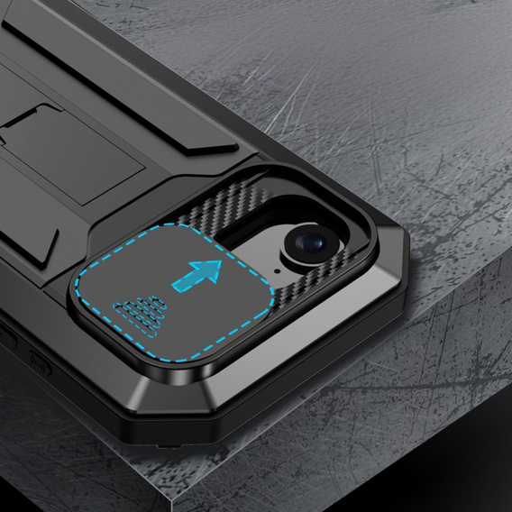 Husă blindată pentru iPhone 16E, R-JUST, negru