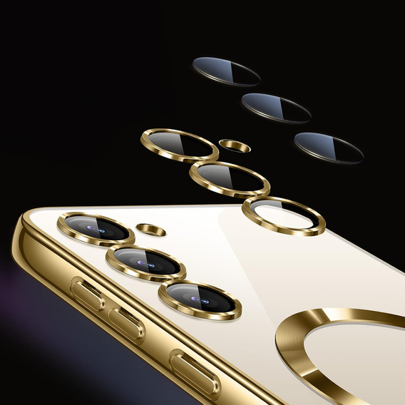 Husă pentru Samsung Galaxy A05s, Electro MagSafe, de aur + Sticlă pentru ecran