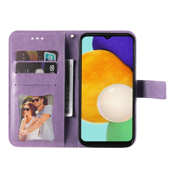 Cu clapetă pentru Samsung Galaxy A13 4G, Mandala Flower, violet