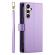 Cu clapetă pentru Samsung Galaxy A36 5G, Wallet Zipper Pocket, violet