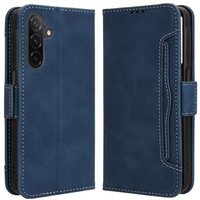 Cu clapetă pentru Samsung Galaxy A36, Card Slot, albastru închis