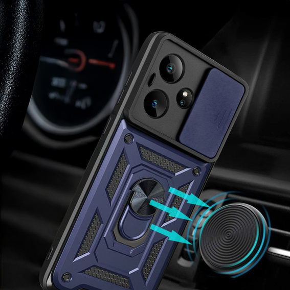Husă blindată pentru Realme GT 7 / 7T, CamShield Slide, albastru