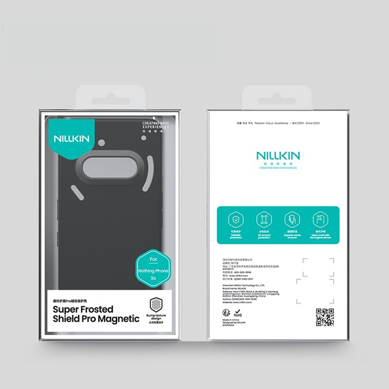 Husa NILLKIN pentru Nothing Phone 3a, Frosted Shield, pentru MagSafe, negru