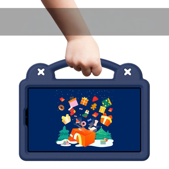 Husă pentru copii pentru Samsung Galaxy Tab A9, Cute Patterns, cu suport, albastru închis