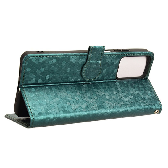 Husa cu clapetă pentru Motorola Moto G24 / G24 Power / G04, Wallet Rhombus, verde