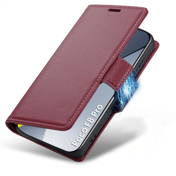 Husă flip ERBORD Glossy Litchi pentru Xiaomi Poco F8 Pro