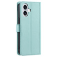 Husă cu clapetă pentru iPhone 16, Rhombus Crossbody Leather, verde