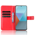 Cu clapetă pentru Xiaomi Redmi Note 13 Pro 5G, Crazy Horse Wallet, roșu