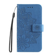 Cu clapetă pentru Samsung Galaxy A13 4G, Mandala Flower, albastru