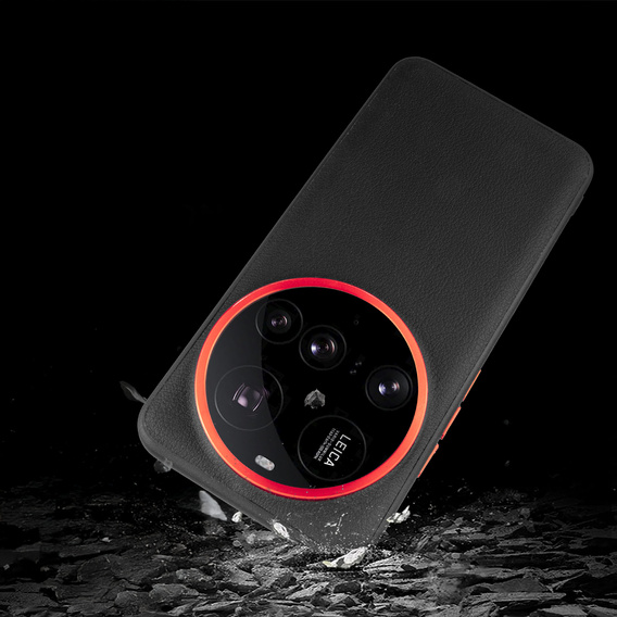 Husă din piele pentru Xiaomi 15 Ultra, leather hybrid, negru