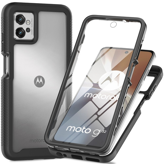 Carcasă pentru Motorola Moto G32, Shockproof, cu folie, negru