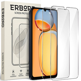 2x sticlă călită pentru Xiaomi Redmi 13C / Poco C65, ERBORD 9H Hard Glass pe ecran