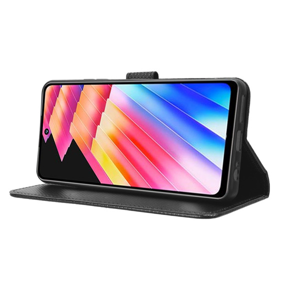 Carcasă pentru Realme C67 4G, Smart Magnet, negru + sticlă 9H