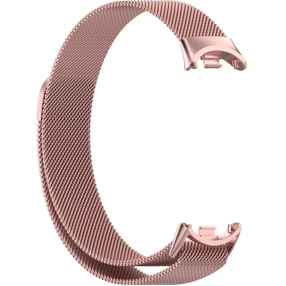 Brățară milaneză cu brățară cu carcasă pentru Xiaomi Smart Band 10 / 9 / 8, roz