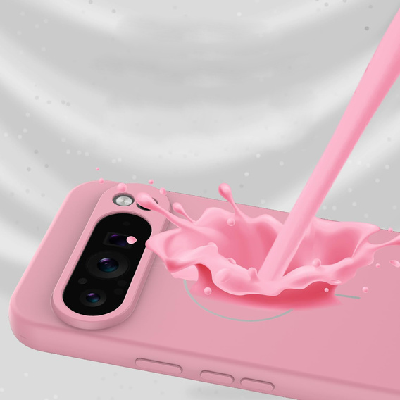 Manșon din silicon pentru Google Pixel 10 / 10 Pro, pentru MagSafe, roz