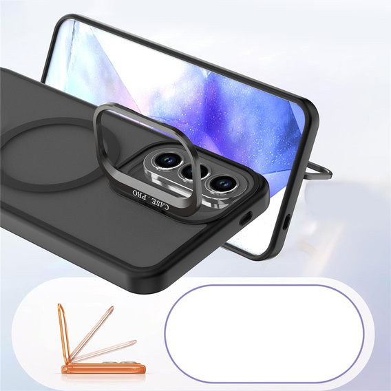 Husă tactilă cu suport MagSafe pentru Samsung Galaxy A37 5G, negru