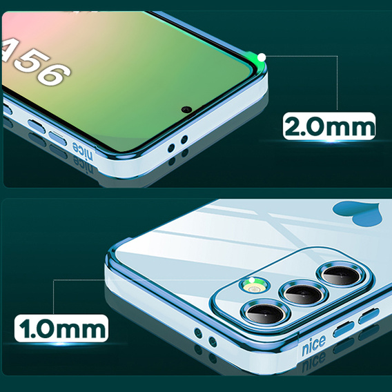 Carcasa pentru Samsung Galaxy A56, Electro heart, albastru + sticlă 9H