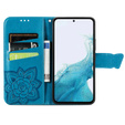 Cu clapetă pentru Samsung Galaxy A36, Butterfly, albastru