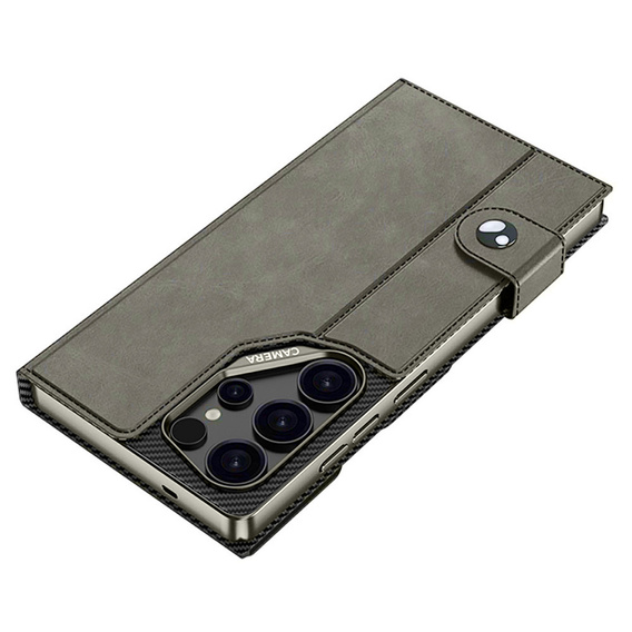 Husă tip portofel cu slot pentru carduri GKK pentru Samsung Galaxy S26 Ultra, gri