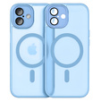 Husă pentru iPhone 16, pentru MagSafe, ERBORD Matt Case, albastru + sticlă pentru ecran