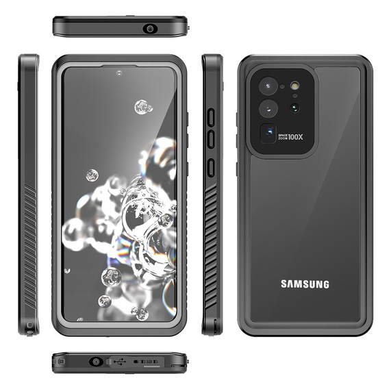Husă impermeabilă IP68 pentru Samsung Galaxy S20 Ultra, negru