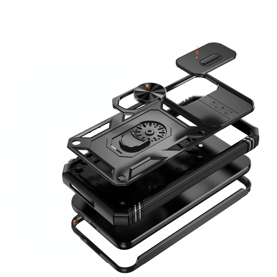 Husă blindată pentru Samsung Galaxy S23 FE, CamShield Slide, negru