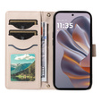 Husă cu clapetă pentru Motorola Edge 50 Neo / Motorola ThinkPhone 25, Rhombus Crossbody Leather, bej