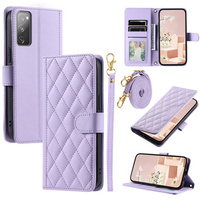 Husă cu clapetă pentru Samsung Galaxy S20 FE, Rhombus Crossbody Leather, violet