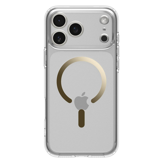 Carcasă Spigen pentru iPhone 17 Pro, Ultra Hybrid MagSafe, transparentă / aurie