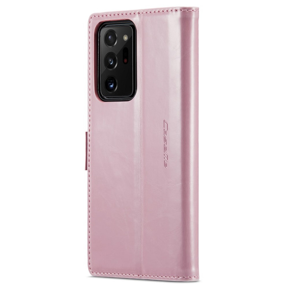 Carcasă flip CASEME pentru Samsung Galaxy Note 20 Ultra, Waxy Textured, roz