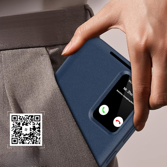 Husă cu clapetă pentru Samsung Galaxy S23 FE, Smart View Wallet, albastru închis